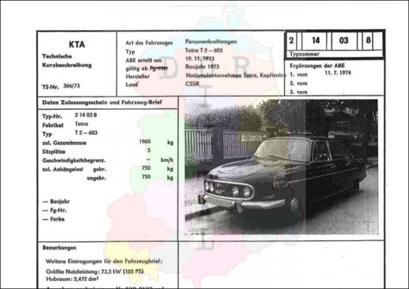 Personenkraftwagen Tatra T 2 - 603