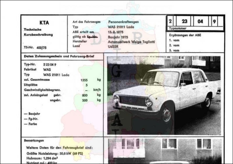 Personenkraftwagen WAS 21011 Lada