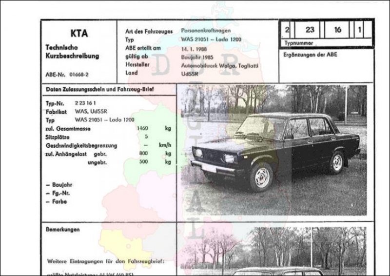 Personenkraftwagen WAS 21051 - Lada 1200