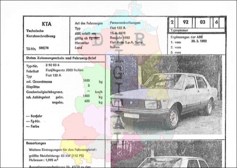 Personenkraftwagen Fiat 132 A