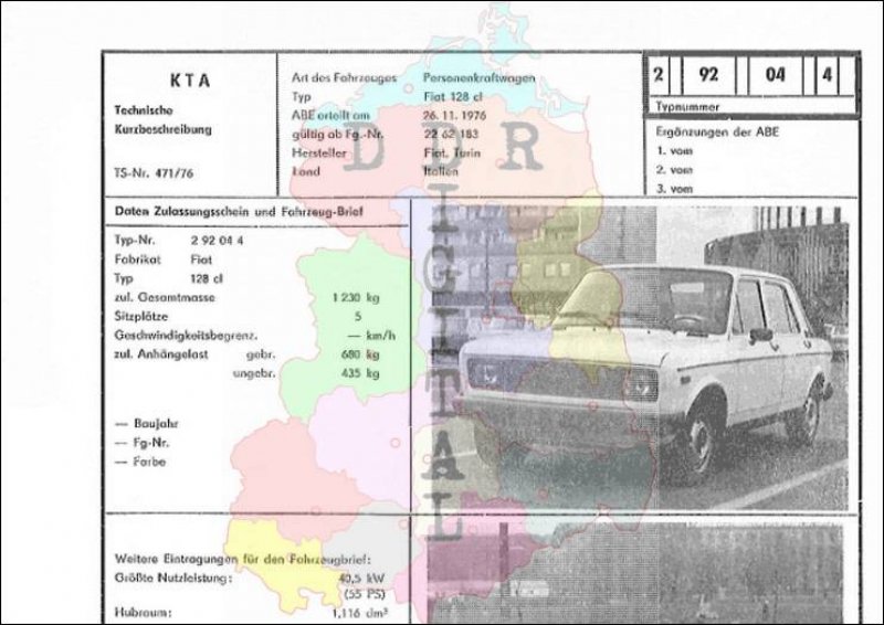 Personenkraftwagen Fiat 128 cl