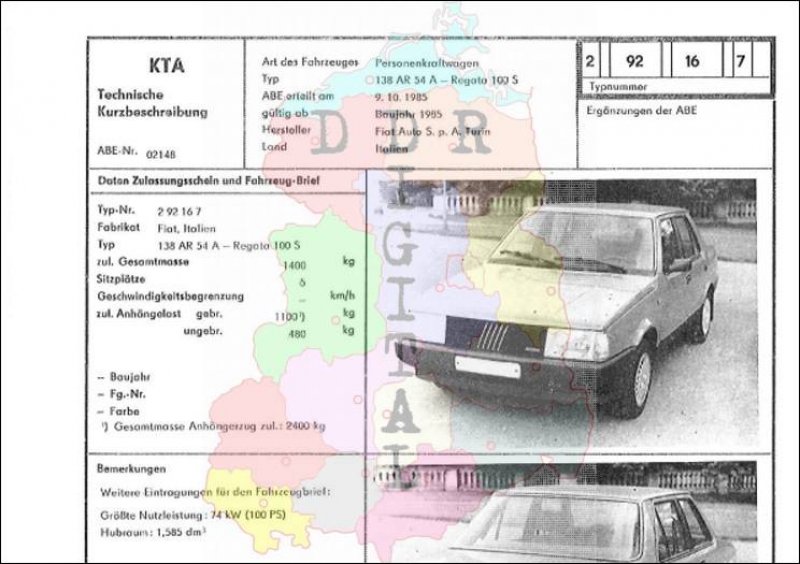 Personenkraftwagen 138 AR 54 A - Regata 100 S