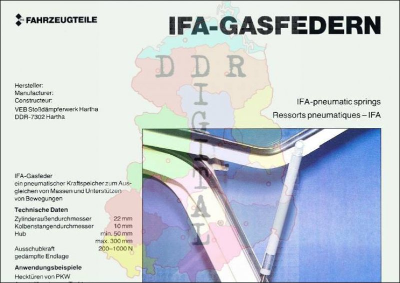 IFA-Gasfedern / IFA-Gasfedernstützen