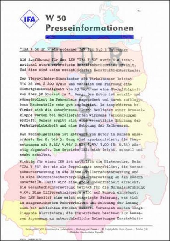 IFA W 50 L - ein moderner LKW für 5,3 t Nutzmasse