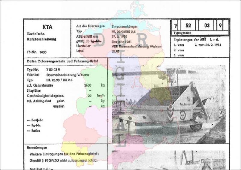 Einachsanhänger HL 20.98/Bü 2,5