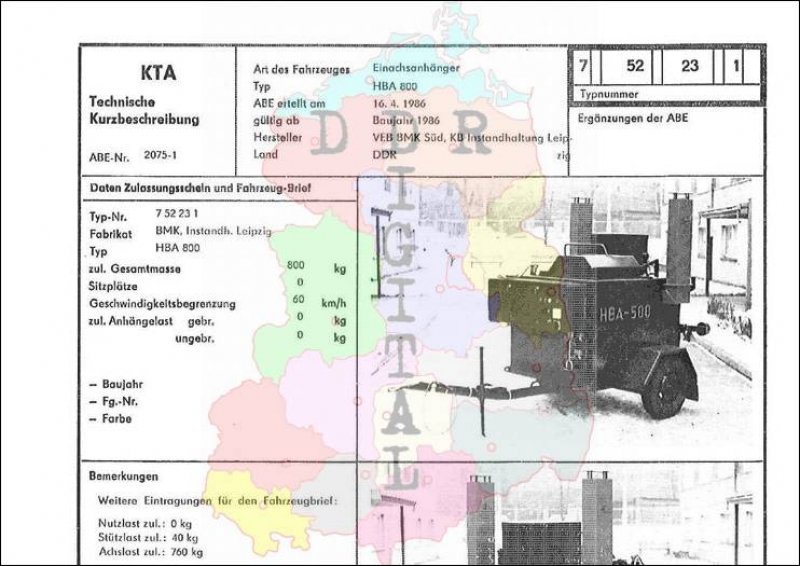 Einachsanhänger HBA 800