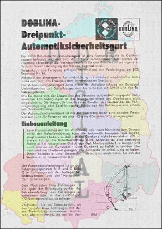 Doblina-Dreipunkt-Automatiksicherheitsgurt