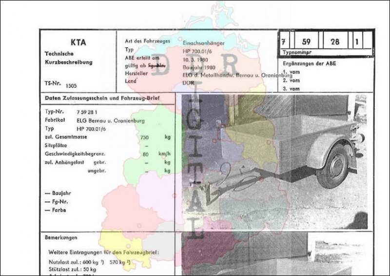 Einachsanhänger HP 700.01/6