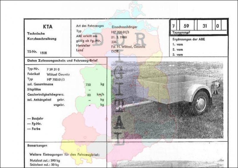 Einachsanhänger HP 700.01/3