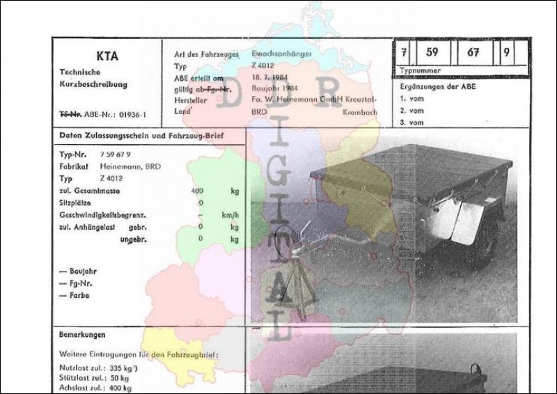 Einachsanhänger Z 4012