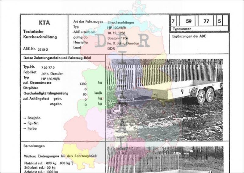 Einachsanhänger HP 130.98/8