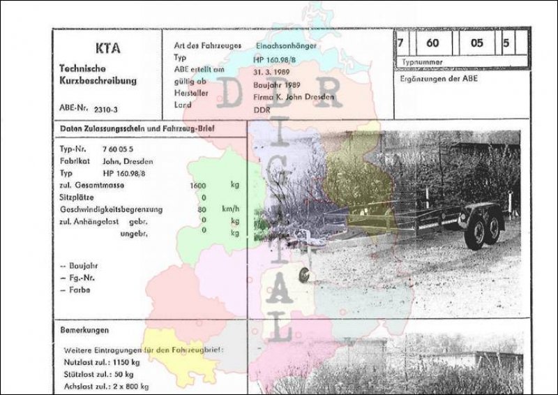 Einachsanhänger HP 160.98/8