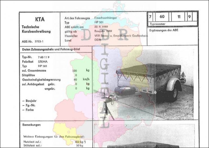 Einachsanhänger HP 501