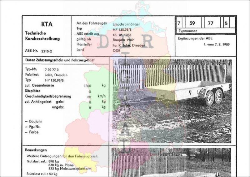 Einachsanhänger HP 130.98/8