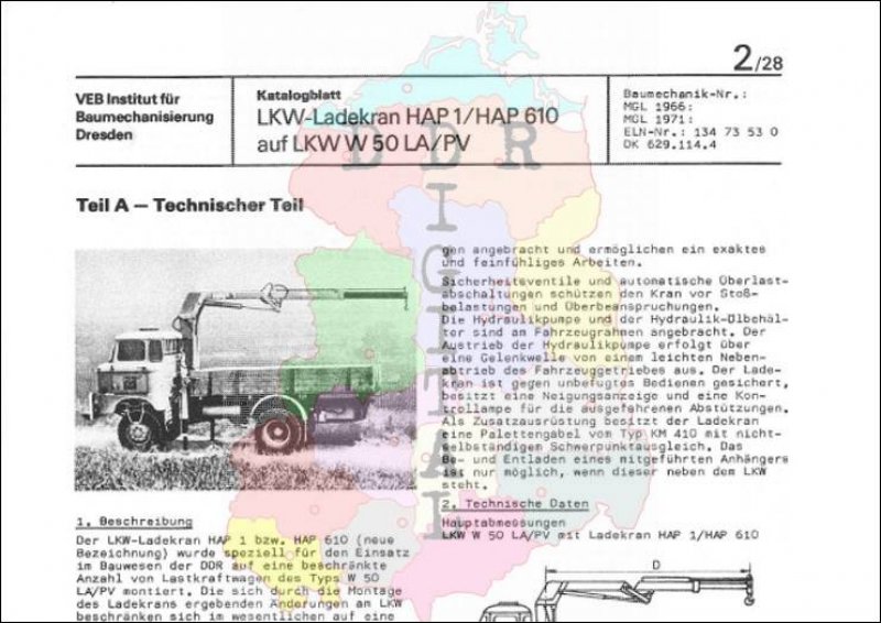LKW-Ladekran HAP 1/HAP 610 auf W 50 LA/PV