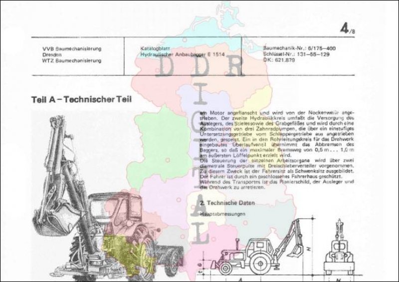 Hydraulischer Anbaubagger E 1514