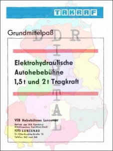 Grundmittelpaß Elektrohydraulische Autohebebühne 1,5 t und 2 t Tragkraft