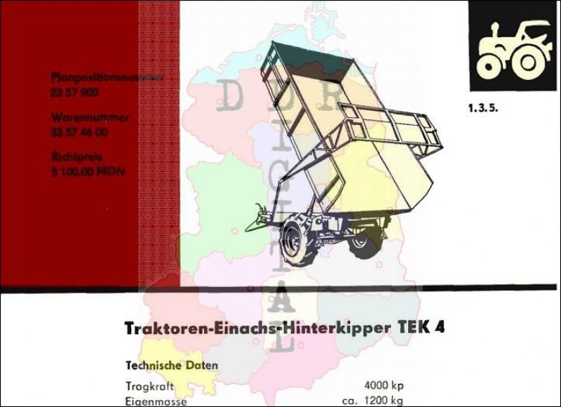 Traktor-Einachs-Hinterkipper TEK 4