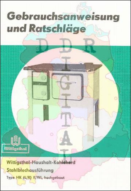 Wittigsthal-Haushalt-Kohleherd Type HK (L/R) II/WI, hochgebaut