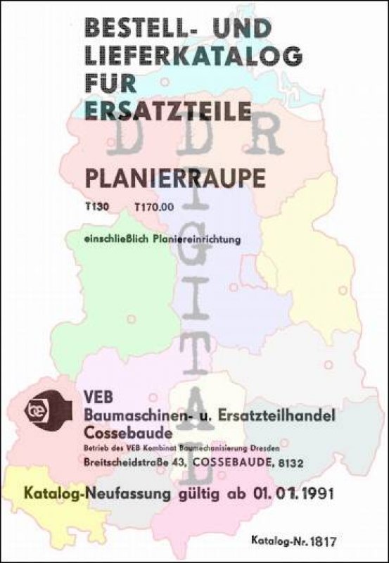 Bestell- und Lieferkatalog für Ersatzteile Planierraupe T130