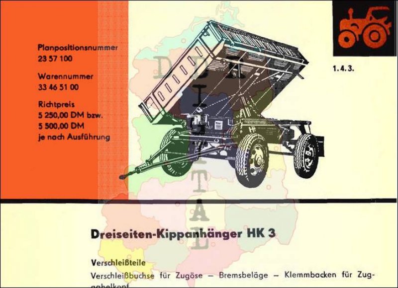 Dreiseiten-Kippanhänger HK 6