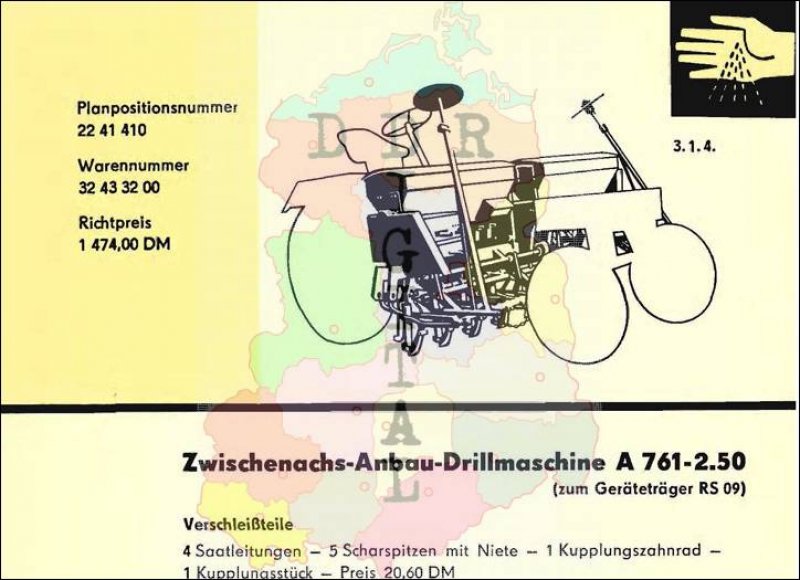 Zwischenachs-Anbau-Drillmaschine A 761-2.50