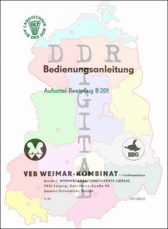 Bedienungsanleitung Aufsattel-Beetpflug B 201