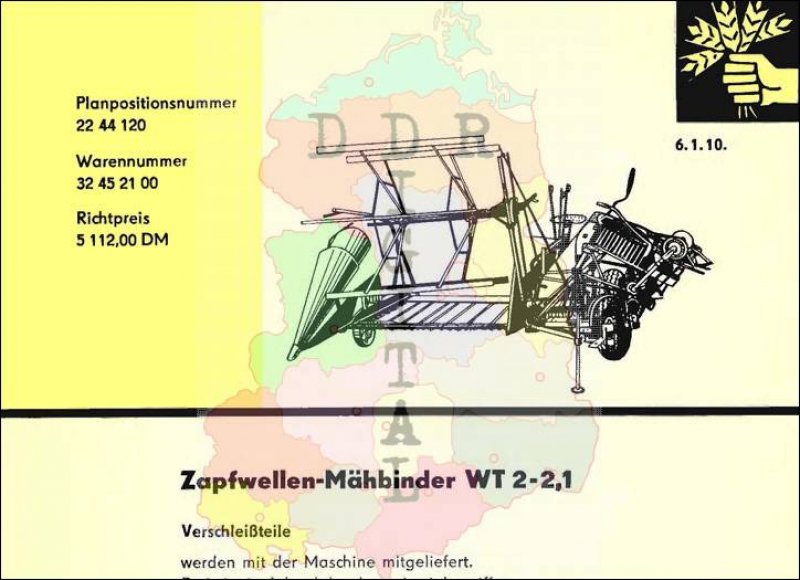 Zapfwellen-Mähbinder WT 2-2,1