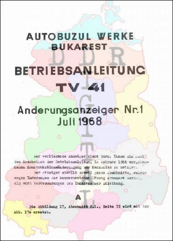 Betriebsanleitung TV 41 Änderungsanzeiger Nr. 1
