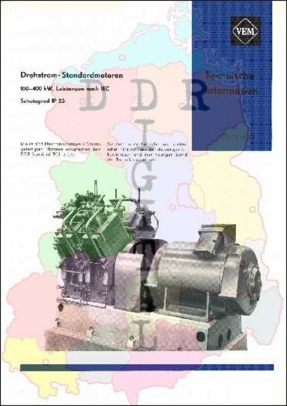 Drehstrom-Standardmotoren 160-400 kW, Leistungen nach IEC, Schutzgrad IP 23