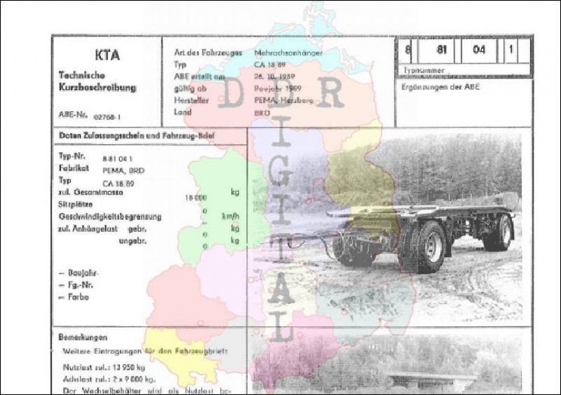 Mehrachsanhänger CA 18/89