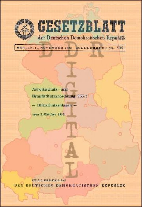 Arbeitsschutz- und Brandschutzordnung 955/1 - Blitzschutzanlagen