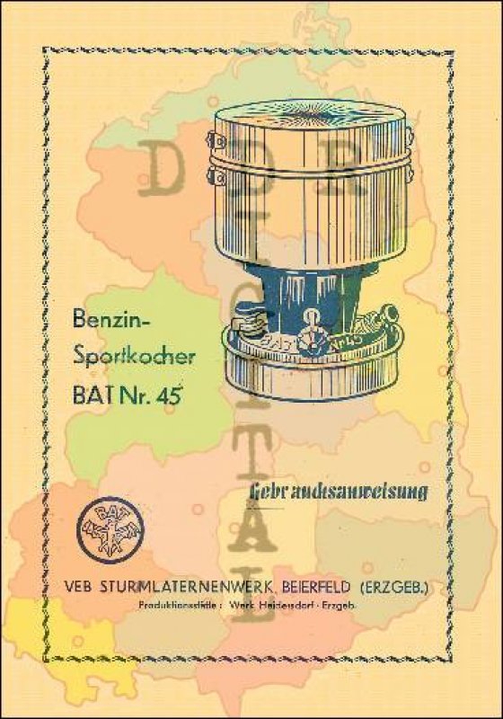 Gebrauchsanweisung Benzin-Sportkocher BAT Nr. 45