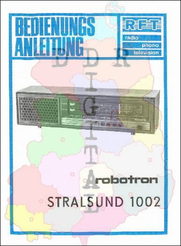 Bedienungsanleitung robotron STRALSUND 1002