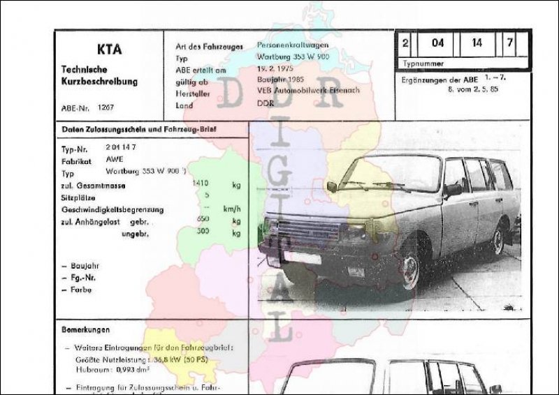 Personenkraftwagen Wartburg 353 W 900