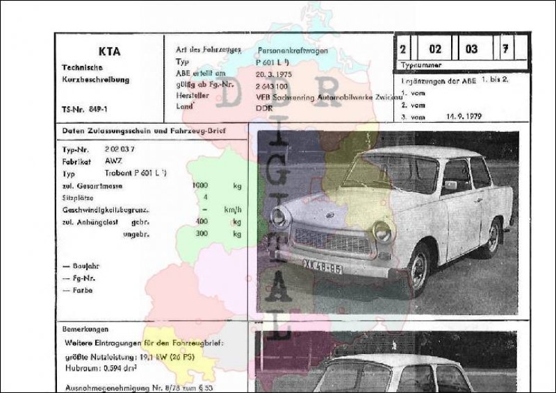 Personenkraftwagen P 601 LLH