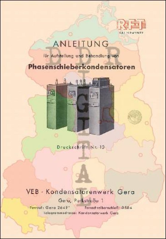 Anleitung für Aufstellung und Behandlung von Phasenschieberkondensatoren