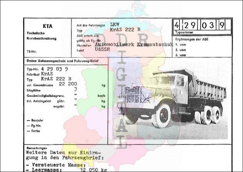 Lastkraftwagen KrAZ 222 B