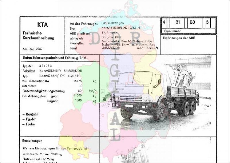 Lastkraftwagen KamAS 5322/LDK 12/6,3 H