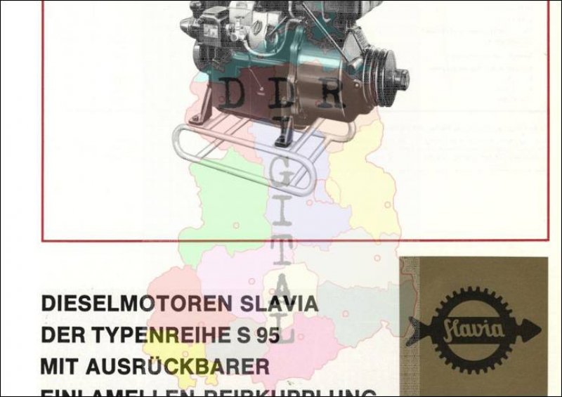 Dieselmotoren Slavia der Typenreihe S 95 mit Ausrückbarer Einlamellen-Reibkupplung