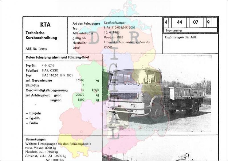 Lastkraftwagen LIAZ 110.031/HR 3001