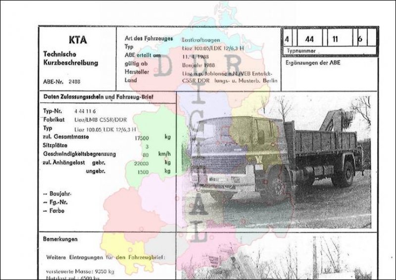 Lastkraftwagen LIAZ 100.05/LDK 12/6,3 H