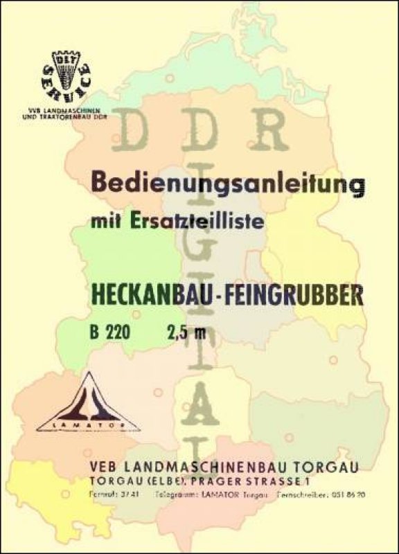 Heckanbau-Feingrubber B 220 2,5 m