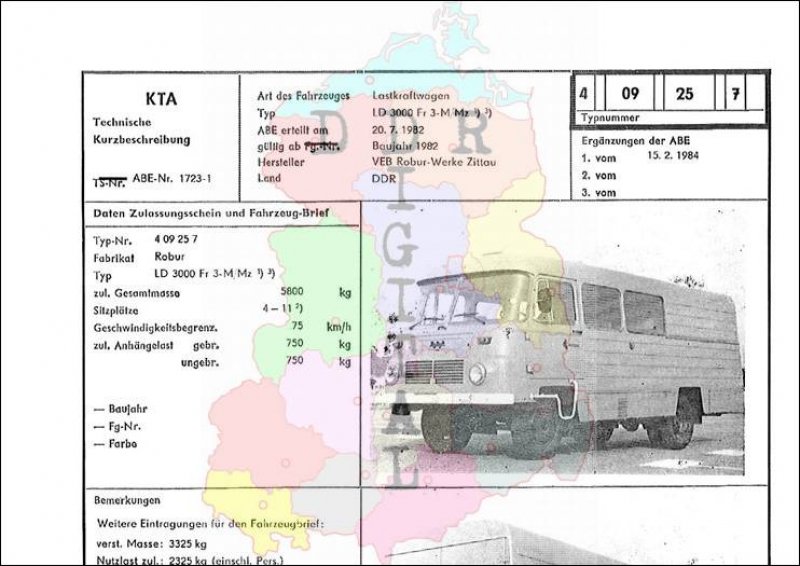 Lastkraftwagen LD 3001 Fr 3 - M/Mz - Extra-Inl.
