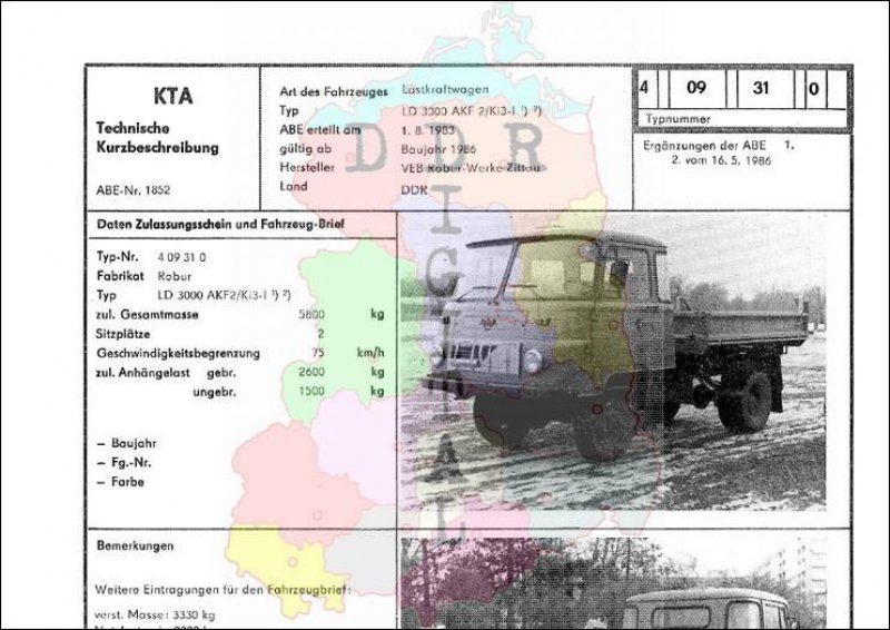 Lastkraftwagen LD 3000 AKF2/Ki3-I