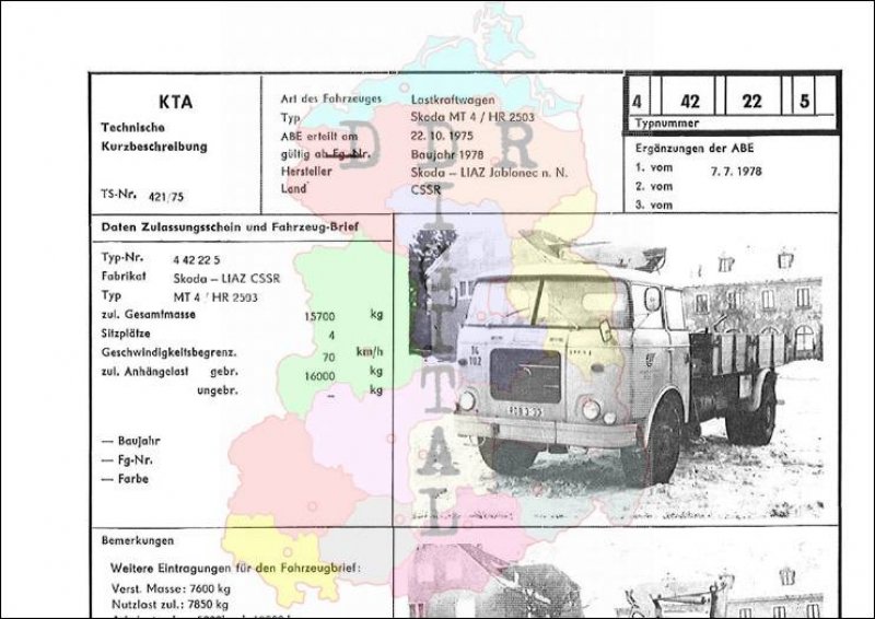 Lastkraftwagen Skoda MT 4 / HR 2503