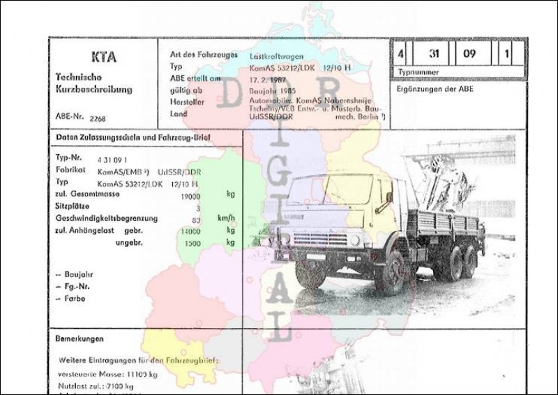 Lastkraftwagen KamAS 53212/LDK 12/10 H