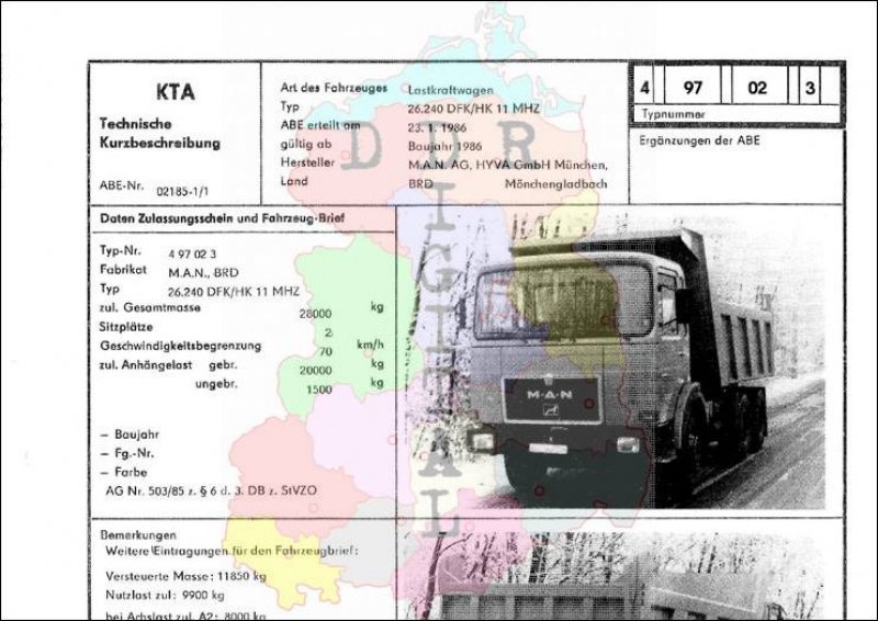 Lastkraftwagen 26.240 DFK/HK 11 MHZ