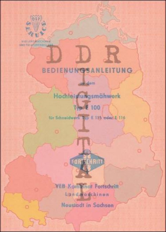 Hochleistungsmähwerk Typ E 100 für Schneidwerk Typ E 115 oder E 116