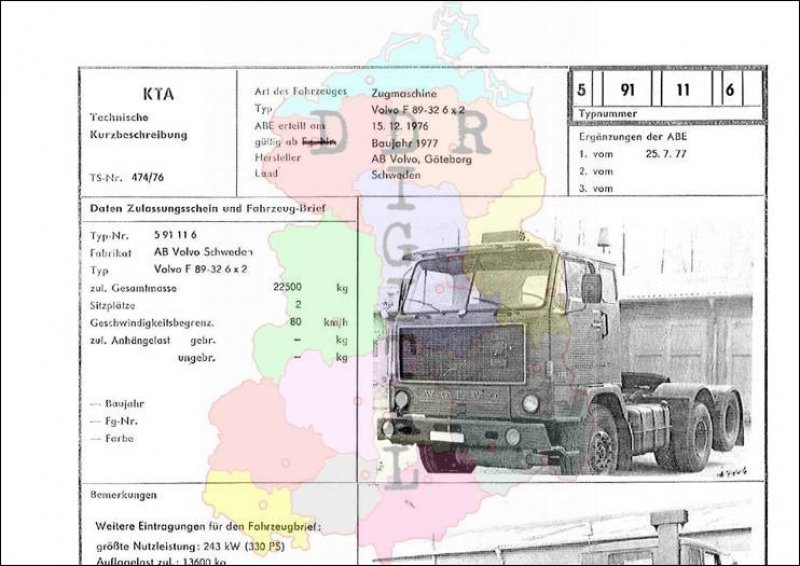 Zugmaschine Volvo F 89-32 6 x 2